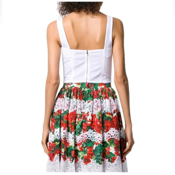 DOLCE & GABBANA Portofino Popli Geranium Floral Lace Skirt Sz 40/US 8 10 Medium - Picture 10 of 11
